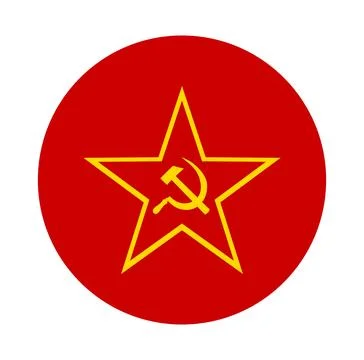 Circle badge Red army flag button vector illustration Stock Illustration