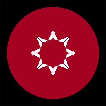 Circle badge Sioux flag vector illustration isolated. Indian flag symbol Stock Illustration