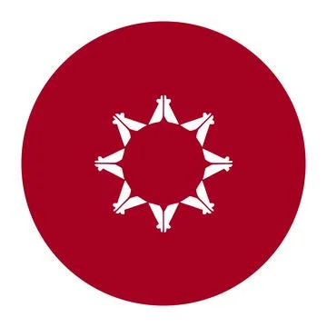 Circle badge Sioux flag vector illustration isolated. Indian flag symbol Illustrazione stock
