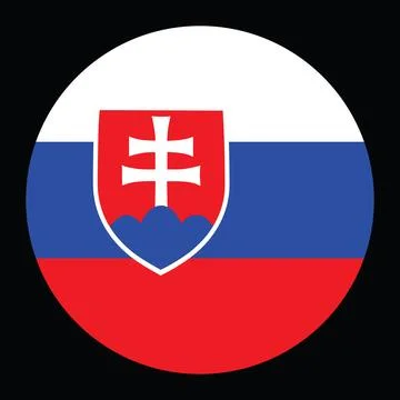 Circle badge Slovakia flag button vector illustration isolated. Иллюстрация