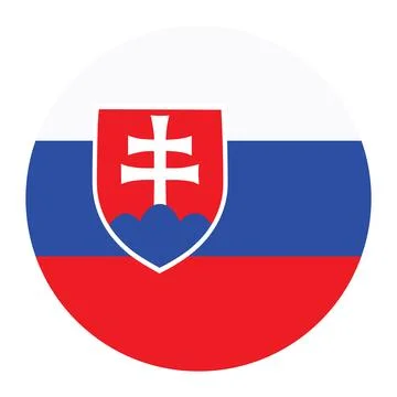 Circle badge Slovakia flag button vector illustration isolated. イラスト素材