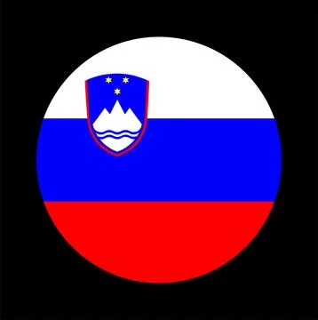 Circle badge Slovenia flag button vector illustration イラスト素材