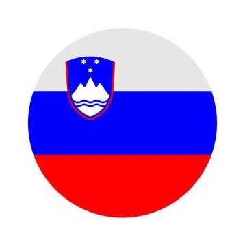 Circle badge Slovenia flag button vector illustration イラスト素材