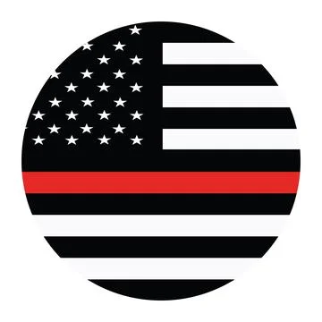 Circle badge Thin red line firefighter flag symbol vector illustration Stock-Illustration