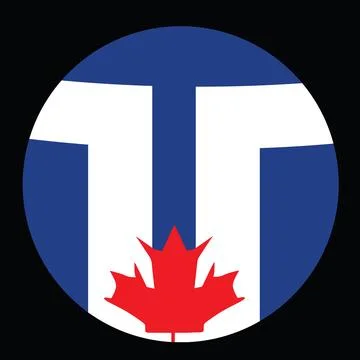 Circle badge Toronto flag button vector illustration isolated Stock Illustration