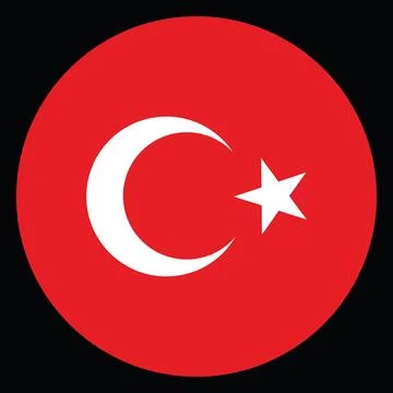 Circle badge Turkey flag button vector illustration isolated Иллюстрация
