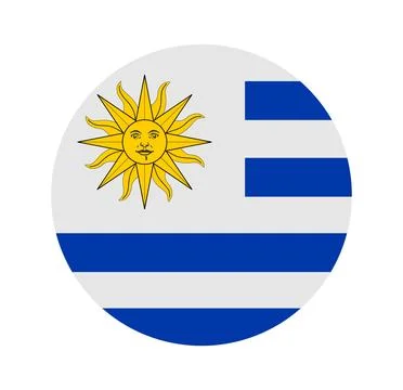 Circle badge Uruguay flag button vector illustration Illustrazione stock