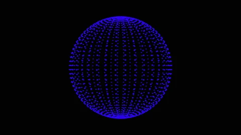 Circle Ball Dots Particle Design. Sphere Of Spinning Points, Particles. Loop Stock Footage 102942971