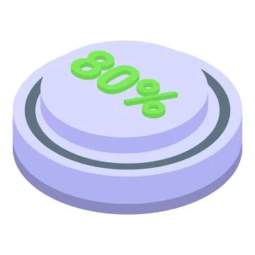Circle battery icon isometric vector. Power full Stock Illustration
