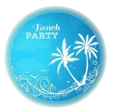Circle beach party design. Stock Illustration