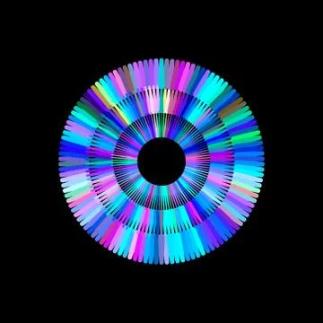 Circle from beams. Isolated on black background. Vector colorful illustration 스톡 일러스트