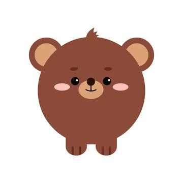 Circle bear forest animal face with paws icon isolated. Stock Illustration