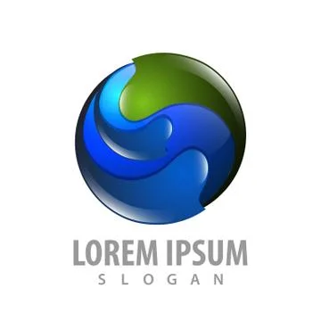 Circle beautiful waves in circle green concept design. Symbol graphic templat Stock Illustration
