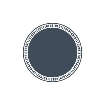 Circle binary circuit, future technology, cyber security concept, vector 스톡 일러스트