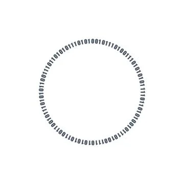 Circle binary circuit, future technology, cyber security concept, vector Illustrazione stock