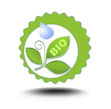 Circle bio product label Stock Illustration