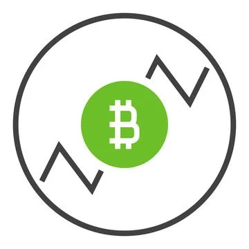 Circle with Bitcoin vector Crypto Trading icon or design element Stock Illustration