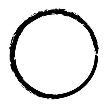Circle black crayon vector simple sketch Stock Illustration