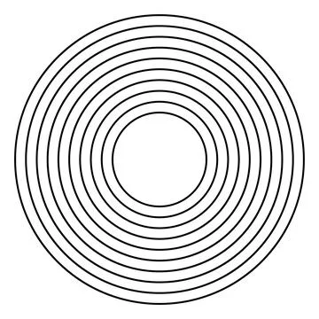 Circle. Black few circles as circles on the water diverge or goal. One in one Stock Illustration