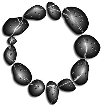 Circle of black stones Stock Illustration