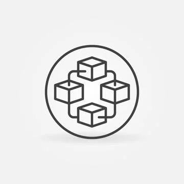 Circle with Block-Chain vector concept icon or Blockchain round symbol 스톡 일러스트