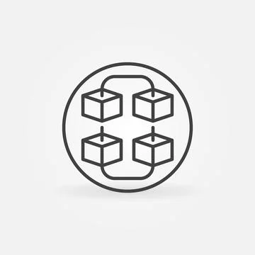 Circle with Block Chain vector concept round icon or sign Ilustración de archivo