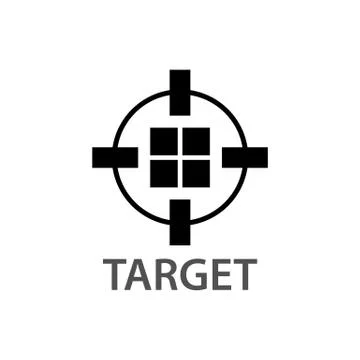 Circle block target logo concept design. Symbol graphic template element Stock Illustration