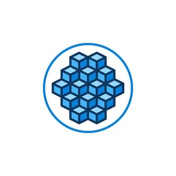 Circle with Blockchain Blocks vector concept blue icon 스톡 일러스트