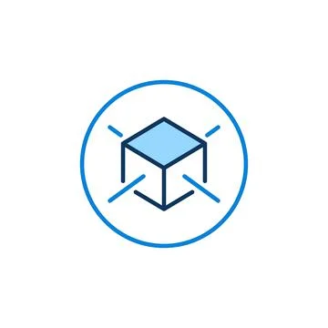 Circle with Blockchain vector blue minimal icon. Block chain round symbol Stock Illustration