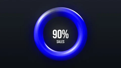 Circle in blue with 90 percent mark, clearance sale Video stock 167694349