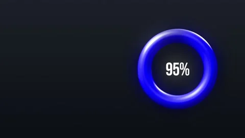 Circle Blue with 95 Percent Mark Sale Right Side Stock Footage 167694411