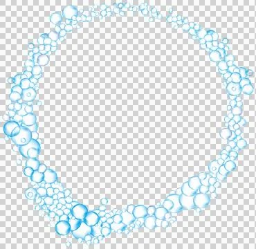 Circle with blue bubbles Illustrazione stock