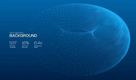 Circle blue dot with background tech wave and concentric globe abstract イラスト素材