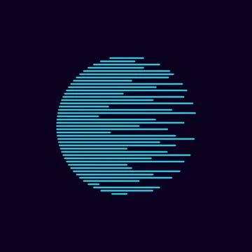 Circle blue eclipse stripe logo design vector graphic symbol icon sign illu.. Stock Illustration