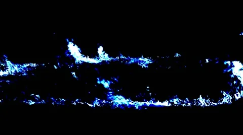 Circle of Blue Flames Dancing in the Darkness Closeup Stock Footage 66421076