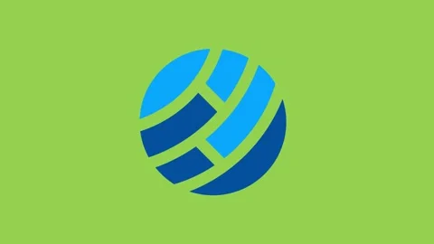 Circle blue globe logo animation, global business improvement logo 스톡 동영상 317211904