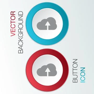 Circle blue icon with shadow. cloud download 스톡 일러스트