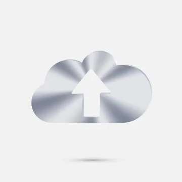 Circle blue icon with shadow. cloud download Illustrazione stock