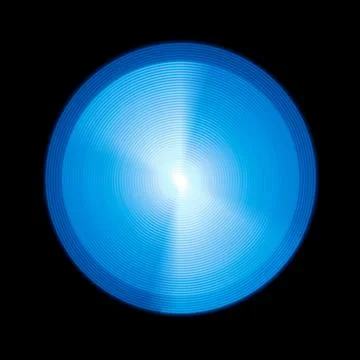 Circle of blue light isolated on black background Stock Illustration