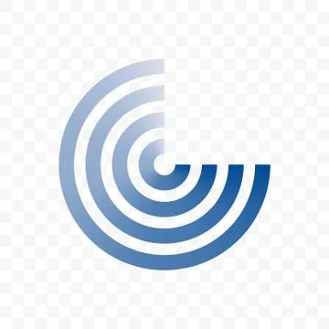 Circle blue line vector icon 스톡 일러스트