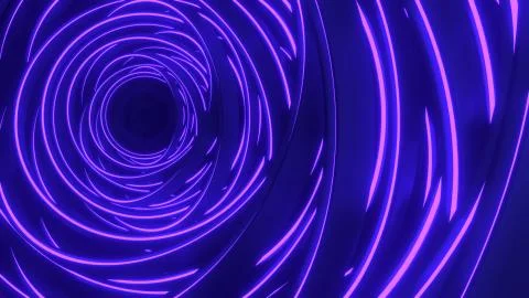 Circle blue purple light architectural background. Modern concrete arched com Ilustración de archivo