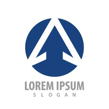 Circle blue with triangle logo concept design. Symbol graphic template elemen Stock Illustration