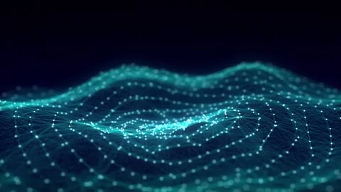 Circle blue wave of particles. Abstract background with a dynamic wave. Stock Footage 275205557