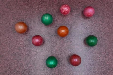 Circle border of Easter Eggs over a white background. Simple, modern concept. Stock Photos