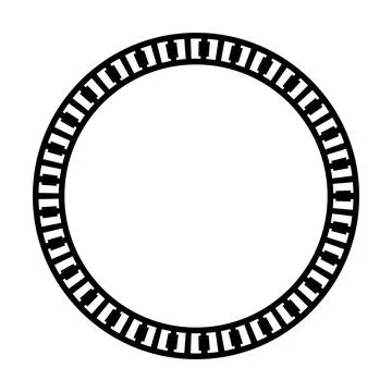 Circle border frame rounded design vector illustration in minimal modern si.. Stock Illustration