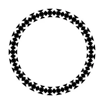 Circle border frame rounded design vector illustration in minimal modern si.. Stock Illustration