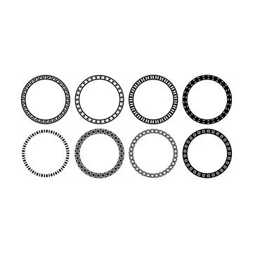 Circle border frame rounded design vector illustration in minimal modern si.. Stock Illustration