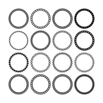 Circle border frame rounded design vector illustration in minimal modern si.. Stock Illustration