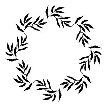 Circle botanical frame. Vector Illustration Stock Illustration