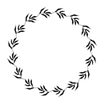 Circle botanical frame. Vector Illustration Stock Illustration